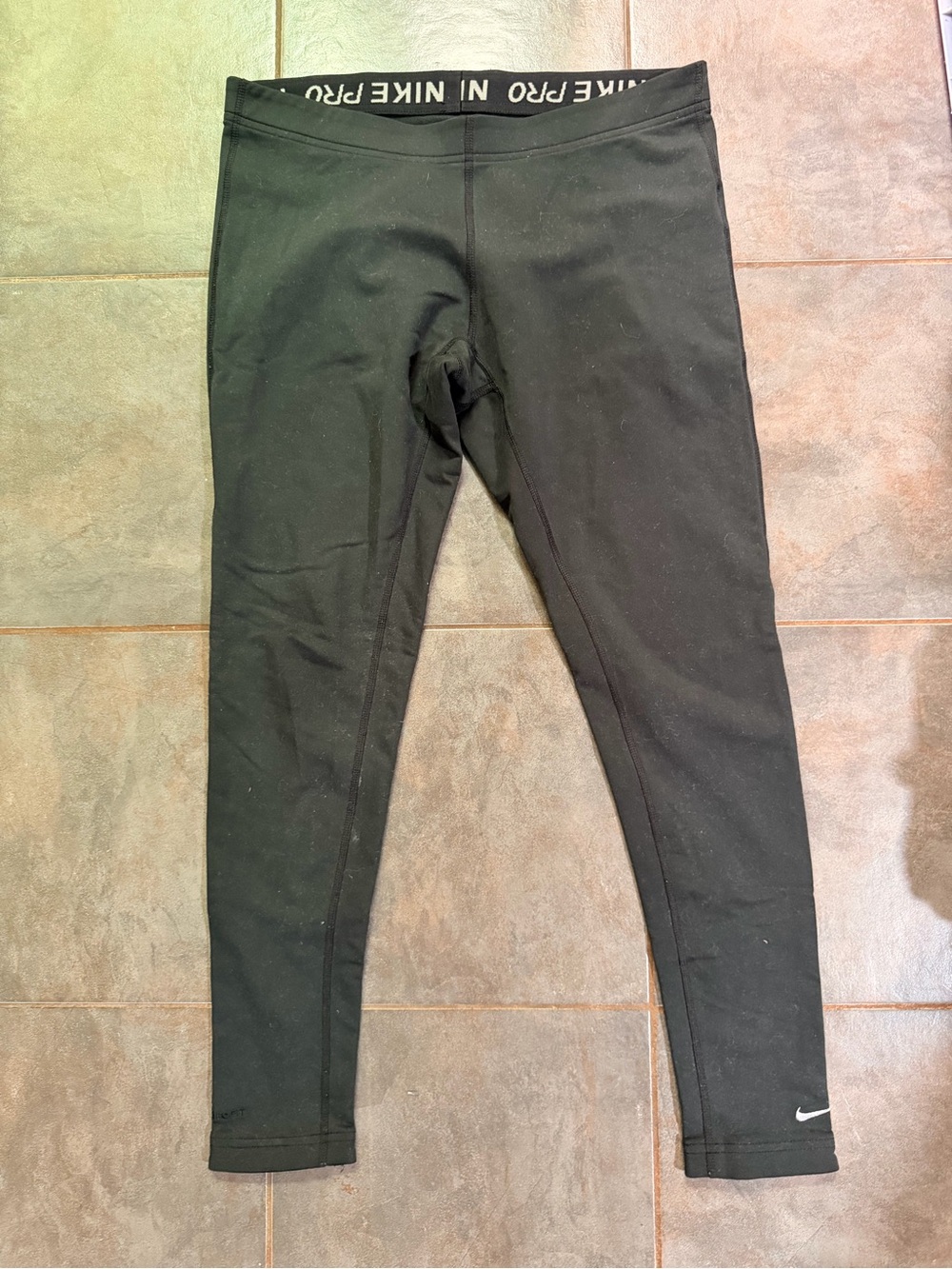 Nike Black Girls' Athletic Leggings with White Swoosh